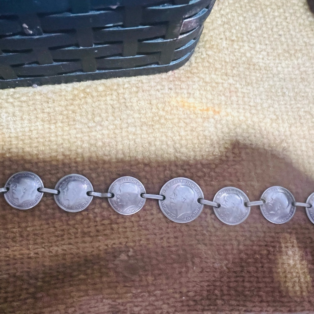 Sterling silver dime bracelet